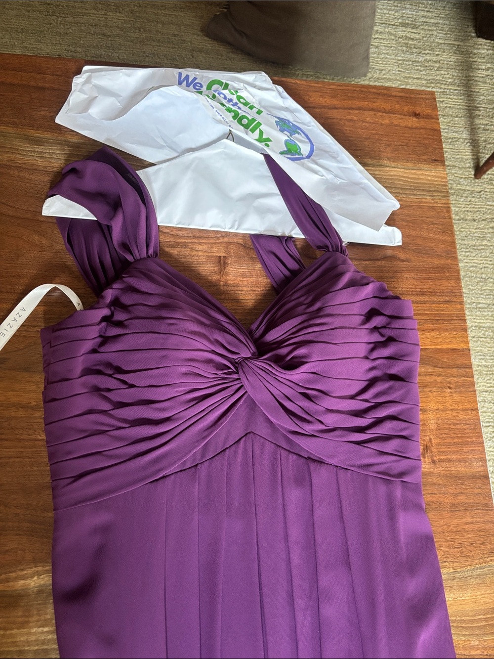 Azazie purple chiffon dress